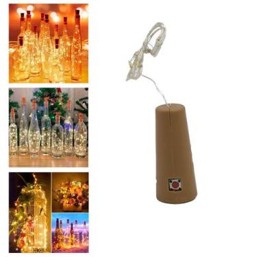 Imagem de Rolha De Led Fio 1m Fada Garrafa  10 leds Branco Quente Amarelo - Winc