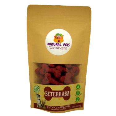 Imagem de Biscoito natural e artesanal para cães e gatos - sabor beterraba - NAT
