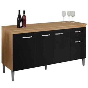 Imagem de Balcão de Pia para Cozinha 150 cm Graziela 4 Portas 1 Gaveta - AJL, Am