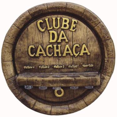 Imagem de Pingômetro Placa Tampa de Barril Rústica Clube da Cachaça - 5 Copos - 