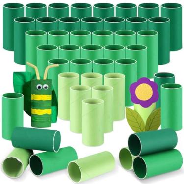 Imagem de Henoyso 100 pacotes de tubos de papelão para artesanato 4 x 9 cm DIY rolos de papel higiênico vazios artesanais tubos redondos de papel de papelão para crianças, material escolar, sala de aula