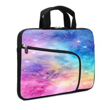 Imagem de XMBFZ Capa para laptop – Capa para Chromebook, Ultrabook e Tablet de 11,6 a 12,2 polegadas – Alça de neoprene para homens e mulheres, dois bolsos (céu estrelado)