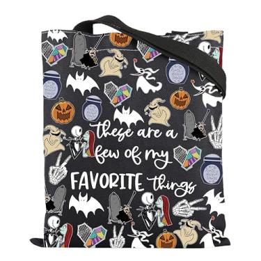 Imagem de ENSIANTH The Nightmare Before Inspired Gift Zero Ghost Dog Tote Bag Nightmare Skull Lover Shopping Bag Spooky Gift, Bolsa B Nightmare, 14.9in x 13.7in x 10.6in