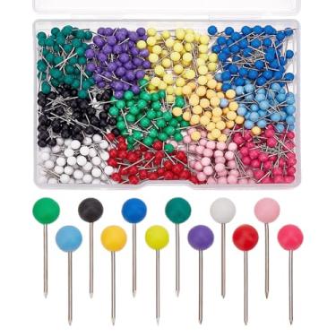 Imagem de PH PandaHall 12 cores, 600 peças, alfinetes de mapa, tachas de polegar de 1/20.3 cm, tachas redondas para cabeça com pontos de aço inoxidável, pinos coloridos para escritório em casa, mapa, viagem,