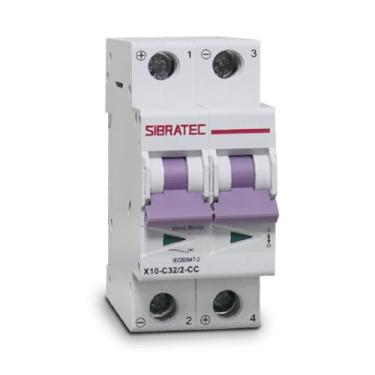 Imagem de Disjuntor Mini DIN Fotovoltaico 800Vcc | Bipolar X10 32A | Ruptura 10Ka