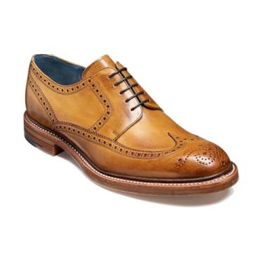 Imagem de BARKER Bailey Sapato social masculino feito à mão de couro Brogue Oxford - Elegância atemporal e artesanato superior - Roupa formal e de negócios, Cedro pintado à mão, 42