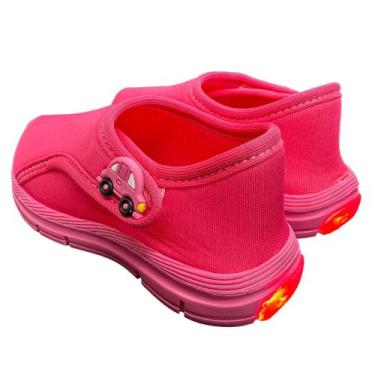 Imagem de Tênis Infantil calce facil com led - Azul&Rosa Calçados, Rosa, 21