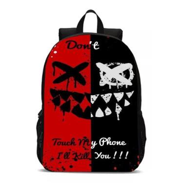 Imagem de Mochila Infantil Meninos Moda Urbana Bolsa Escolar - Geek Skin, Preto,