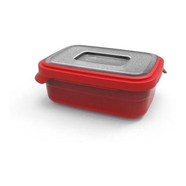Imagem de Pote Retangular De Plástico Para Mantimentos Marmita 500 ml - Oca Vari
