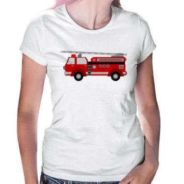 Imagem de Baby Look Caminhão de Bombeiro - Foca na Moda, Branco, GG