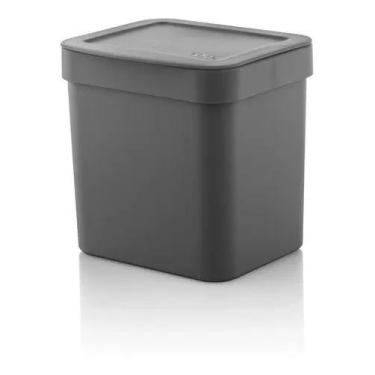 Imagem de Lixeira De Pia Bancada De Plastico Com Tampa Cozinha 2,5 L Branca - OU