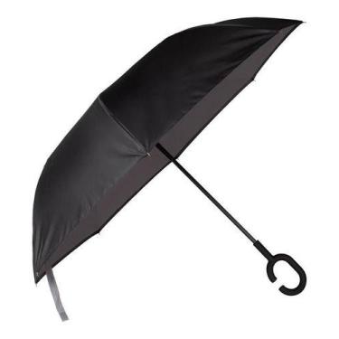 Imagem de Guarda Chuva Invertido Reforçado Tecido Duplo Cinza Mor
