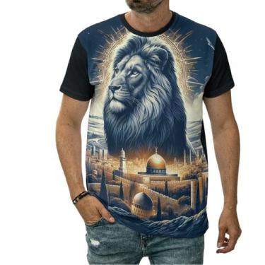Imagem de Camiseta Leão Da Tribo De Judá Messias Salvador Desenho - Darkwood, 2 