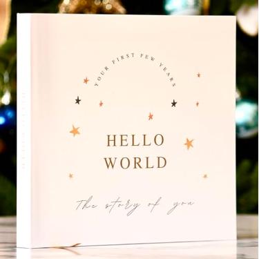 Imagem de Joss & Lac Design Gênero Neutro, Minimalista Keepsake Memory Book Álbum de Fotos para Bebês Meninos Ou Meninas Nos Primeiros 5 Anos- Um Livro de Marcos para Registrar Todos Os Even(9,8 * 9,5 * 0,95,)