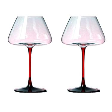 Imagem de Enormes taças de vinho vinho fundo vermelho super transparente cálice de vidro de cristal conjunto de 2 (720 ml)