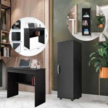 Imagem de Conjunto Para Escritório com uma escrivaninha e um armário organizador