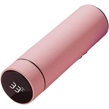 Imagem de Garrafa Térmica Inox Com Termômetro Visor Led Tampa Vácuo 500ml