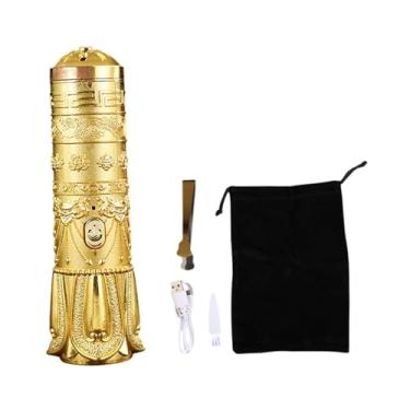 Imagem de Incensário elétrico para carro, presente de aniversário, suporte de incenso eletrônico, difusor de aroma para decoração de mesa de spa, Ouro