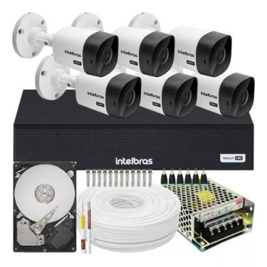 Imagem de Kit 6 Camera de Segurança Intelbras Alta Resolução 1120 Vhl Hd Dvr 8 C