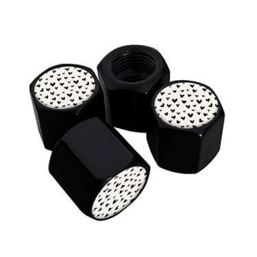 Imagem de Tampas de haste de válvula de pneu de metal, pacote com 4, tampas de haste de roda de carro, tampas de válvula de ar universais de alumínio para carros, caminhões, SUVs, bicicletas, motocicletas,