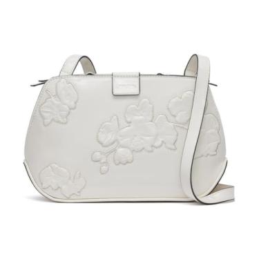 Imagem de Calvin Klein Bolsa transversal Audrey com compartimento triplo, Querubim branco floral, One Size