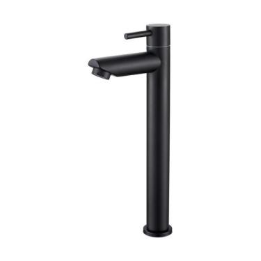 Imagem de Torneira Banheiro Bica Alta Metal Inox Mesa Preta NOX19B Doan