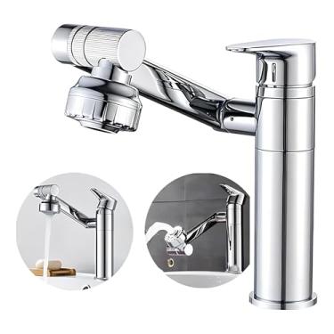 Imagem de Torneira Lavabo Banheiro Monocomando Luxo 360 Rotativa Prata - Brinovar