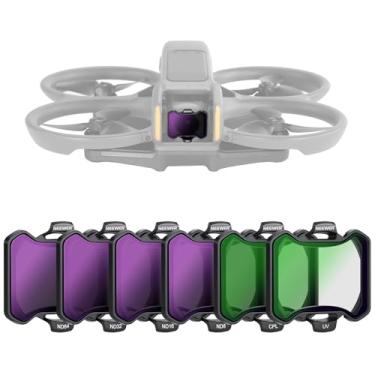 Imagem de NEEWER Conjunto de filtros ND&UV e CPL de encaixe compatível com DJI Avata 2, pacote com 6 filtros UV CPL ND8 ND16 ND32 ND64 acessórios de lente de drone, moldura ultrafina e vidro HD revestido de