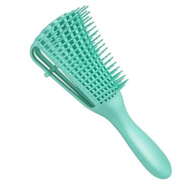 Imagem de Mulheres desembaraçando nós desembaraçador couro cabeludo massagem pente cabelo emaranhado pente molhado cabelo cacheado escovas para cabeleireiro ferramentas (verde)