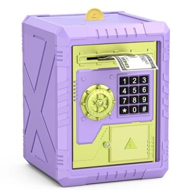 Imagem de Summidate Cofrinho eletrônico ATM com grande capacidade, acesso por senha, código personalizável, rolo de notas automático e montagem DIY - Caixa de economia de dinheiro divertida e segura para