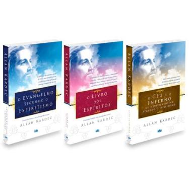 Imagem de Kit Kardec 3 livros : Evangelho+ Livro dos Espíritos+Céu e o Inferno-E