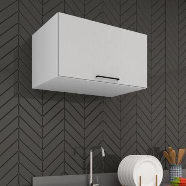 Imagem de Armário Aéreo 60cm com 1 Porta Basculante Cinza e Branco - Unittà Móve