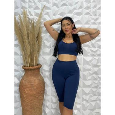 Imagem de Kit 2 Bermudas de Academia Feminina Suplex Fitness Cintura Alta Ciclis