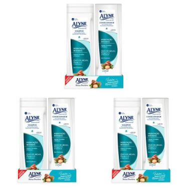 Imagem de Kit 3 Und Kit Alyne Hidratação Intensa Sem Sal Shampoo + Condicionador