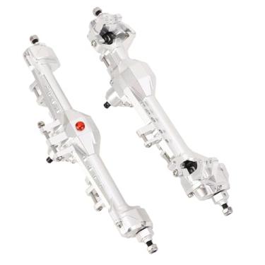 Imagem de 1:10 RC Carro Traseiro do Portal Traseiro do Carro RC Conjunto, Eixo de Portal Traseiro de ângulo de Direção Larga de Prata Preta para Rastreador RC