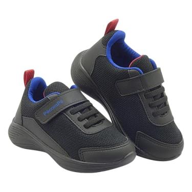 Imagem de Tênis Infantil Menino Moda Pé com Pé Conforto Leve Macio Com Visual Moderno (Preto, BR, Criança de 4 a 8 anos, Numérico, 28)
