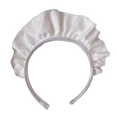 Imagem de VONNST White Wide Ruffle Headband, Cute Maid Hair Hoop Gothic Headdress Cosplay Party Costume