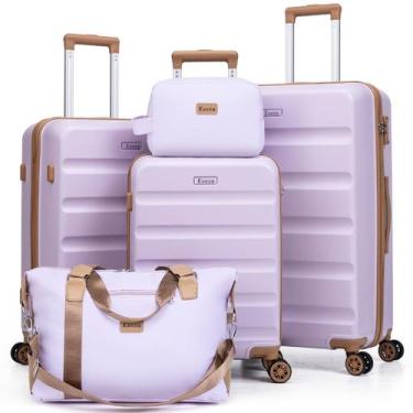 Imagem de Conjunto de bagagem Eeeza, estojo rígido em ABS de 5 peças com botão g