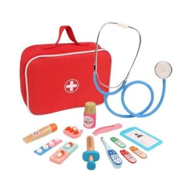 Imagem de Crianças De Madeira Médico Fingir Jogar Conjunto Simulação Médica Brin