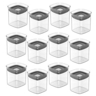 Imagem de Kit 12 Potes Porta Temperos 150ml Herméticos Empilháveis OU Block Modu