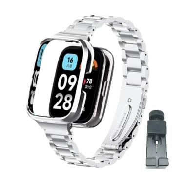 Imagem de T-BLUER Compatível com Xiaomi Redmi Watch 3 Active Bands, pulseira de substituição de metal de aço inoxidável acessórios para Redmi Watch 3 Active Smartwatch prata