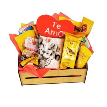Imagem de Cesta de Café da Manhã Romântica, Presente Mimo Dia Dos Namorados (Love Minnie Mickey)
