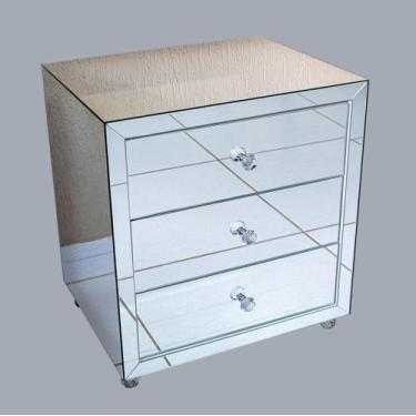 Imagem de Mesa de Cabeceira Espelhada com Puxador - Mobília Express, Plus Size