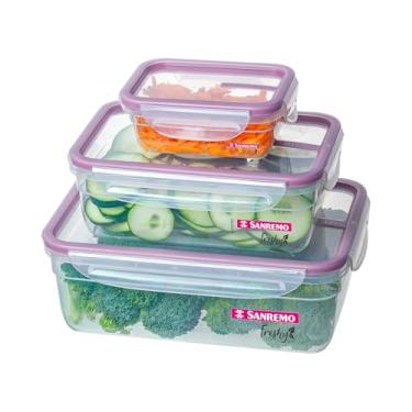 Imagem de Sanremo - Conjunto de 3 Potes Herméticos Plásticos e Tampa com Travas, Linha Freshy