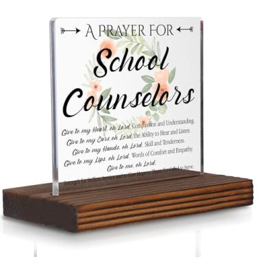 Imagem de Placa de mesa de oração para conselheiro escolar, presente cristão baseado na fé para conselheiros, formatura, aniversário, Natal, decoração de escritório inspiradora para orientação e apreço PA114