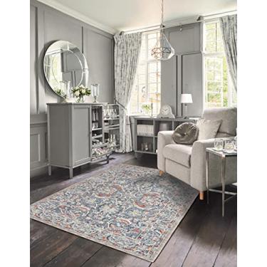 Imagem de Laura Ashley Tapete de realce de chenille turco místico – Genevive | Decoração de casa moderna | Mede 101 cm x 152 cm | Cinza e dourado