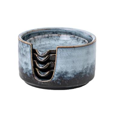 Imagem de LIUCUON Descanso De Colher Cerâmica, Suporte Para Colher, Pratos Molho Soja Com Cozinha, Conjunto Doméstico, Acompanhamentos, Itens Básicos 4 Acessórios Cozinha Utensílios (Mármore)