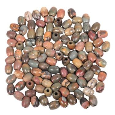 Imagem de Nupuyai — Contas largas de pedra grande para fabricação de joias, pacote com 30, contas europeias de rondelle polidas para berloques, 1#Picasso Jasper, 16x12(mm), 30