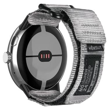 Imagem de SMITHA Compatível com relógio Google Pixel/Pixel 2/Pixel 3, pulseira de relógio de argola e laço, pulseira militar para relógio inteligente Google