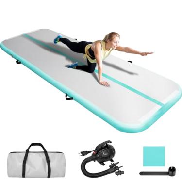 Imagem de EDOSTORY Tapete Inflável Para Ginástica Aérea Edostory, 10 Pés/13 Pés/16 Pés/20 Pés, Esteiras De Treinamento Com 4 Polegadas Espessura Casa/Treinamento/Cheerleading/Ioga/Esportes Aquáticos Bomba Elé